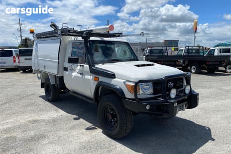 White 2018 Toyota Landcruiser Cab Chassis Workmate (4X4)