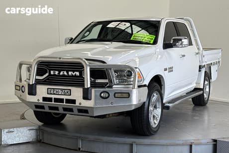 White 2019 RAM 1500 Crew Cab Utility Laramie (4X4) 855Kg