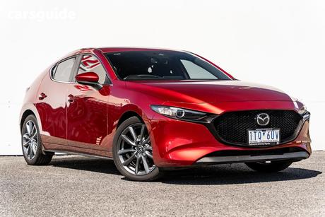 Red 2021 Mazda 3 Sedan G20 Evolve