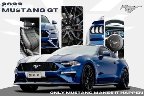 Blue 2022 Ford Mustang Fastback Gt 5.0 V8