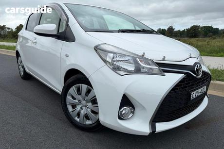 White 2014 Toyota Yaris Hatchback Sx