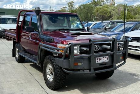 Red 2012 Toyota Landcruiser Double Cab Chassis Gxl (4X4)