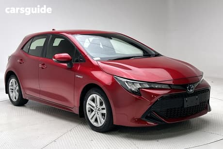 Red 2022 Toyota Corolla Hatchback Ascent Sport Hybrid
