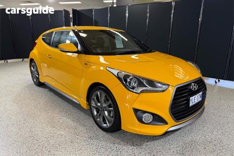 Yellow 2015 Hyundai Veloster Coupe Sr Turbo