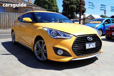 Yellow 2016 Hyundai Veloster Coupe SR TURBO