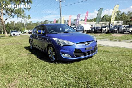 Blue 2012 Hyundai Veloster Coupe +