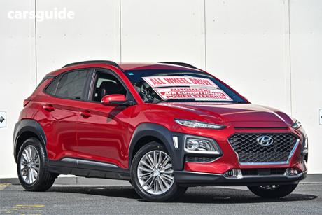 Red 2018 Hyundai Kona Wagon Elite (Awd)