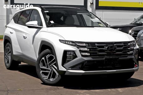 White 2026 Hyundai Tucson Wagon Premium Hybrid (Awd)