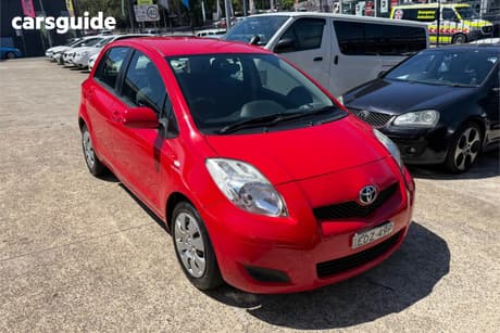 Red 2008 Toyota Yaris Hatchback Yrs