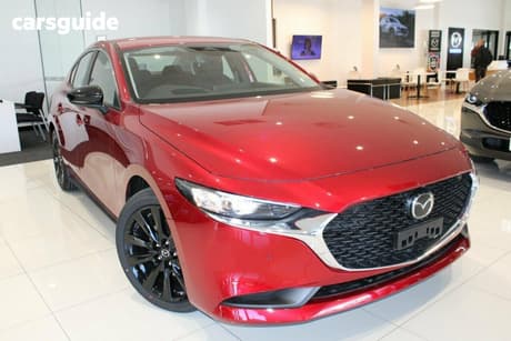 Red 2026 Mazda Mazda3 Sedan G25 EVOLVE SP F