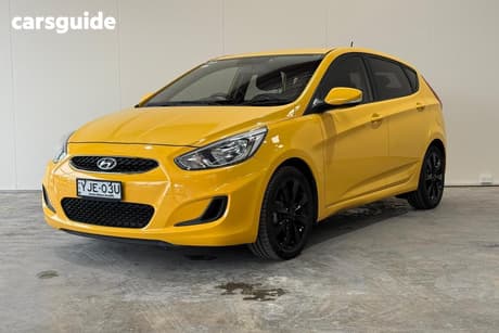 Yellow 2019 Hyundai Accent Hatchback Sport