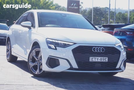 White 2022 Audi A3 Sedan 35 Tfsi Mhev