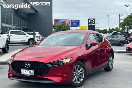 Red 2025 Mazda 3 Hatchback G20 Pure