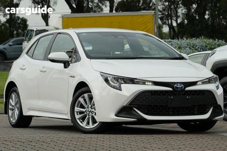 White 2023 Toyota Corolla Hatchback Ascent Sport Hybrid