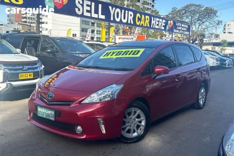 Red 2013 Toyota Prius V Wagon Hybrid
