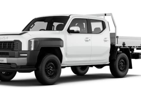 White 2025 Kia Tasman Double Cab Chassis S (4X4) Black Fender