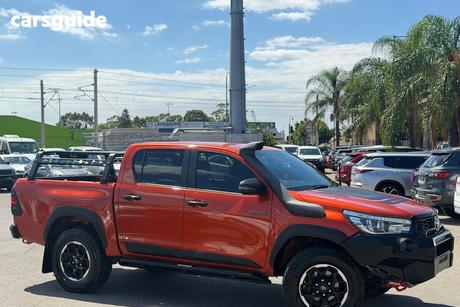 Orange 2018 Toyota Hilux Dual Cab Utility Rugged X (4X4)