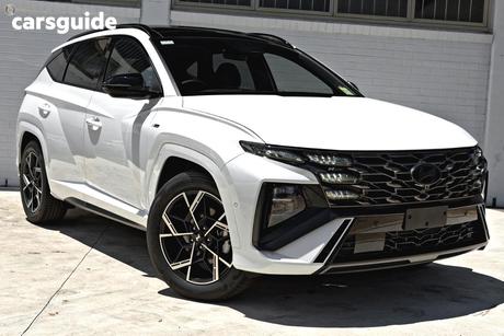 White 2026 Hyundai Tucson Wagon Premium N Line Hybrid (Awd)