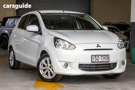 White 2013 Mitsubishi Mirage Hatchback Ls