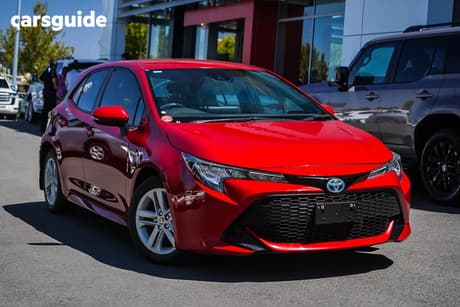 Red 2021 Toyota Corolla Hatchback Ascent Sport Hybrid