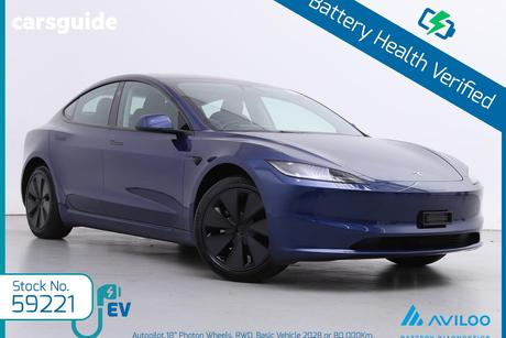Blue 2024 Tesla Model 3 Sedan Rear-Wheel Drive