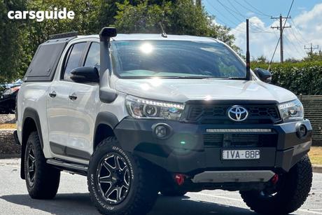 White 2018 Toyota Hilux Dual Cab Utility Rugged X (4X4)