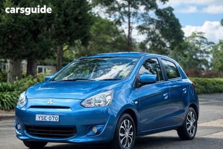 Blue 2014 Mitsubishi Mirage Hatchback Es