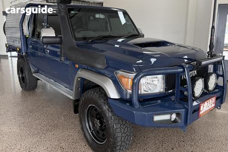 Blue 2021 Toyota Landcruiser Double Cab Chassis Gxl