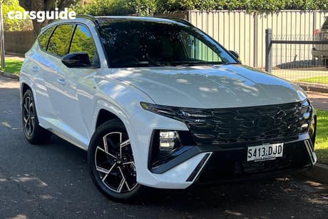 White 2026 Hyundai Tucson Wagon Premium N Line Hybrid (Awd)