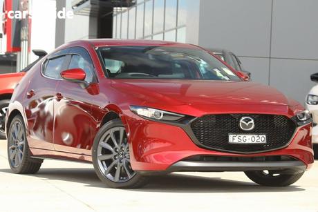 Red 2025 Mazda 3 Hatchback G20 Evolve