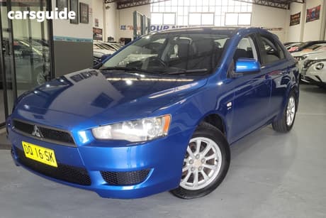 Blue 2009 Mitsubishi Lancer Hatchback Rx Sportback