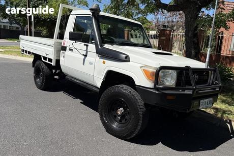 White 2010 Toyota Landcruiser Cab Chassis Workmate (4X4)
