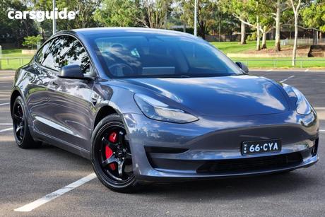 Grey 2021 Tesla Model 3 Sedan Standard Range Plus Rwd