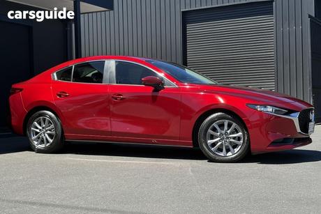 Red 2020 Mazda 3 Sedan G20 Pure