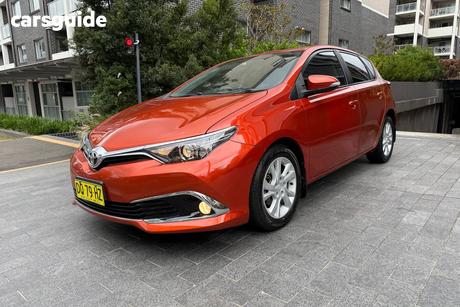 Orange 2015 Toyota Corolla Hatchback Ascent Sport