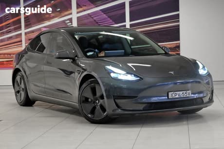 Grey 2021 Tesla Model 3 Sedan Standard Range Plus Rwd