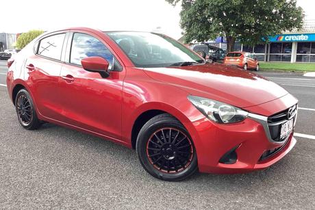 Red 2016 Mazda 2 Sedan Neo
