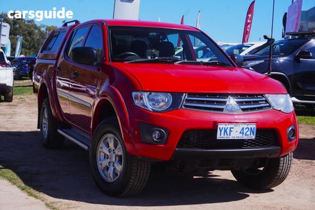 Red 2014 Mitsubishi Triton Double Cab Utility Glx (4X4)