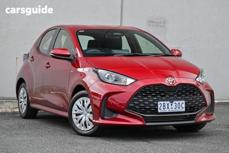 Red 2024 Toyota Yaris Hatchback Ascent Sport Hybrid