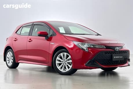 Red 2022 Toyota Corolla Hatchback Ascent Sport Hybrid