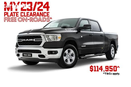 Black 2023 RAM 1500 Crew Cab Utility Big Horn (6-4 Tub) Mhev (4X4)