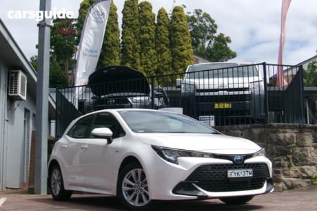 White 2025 Toyota Corolla Hatchback Ascent Sport Hybrid