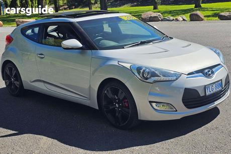 Silver 2013 Hyundai Veloster Coupe +