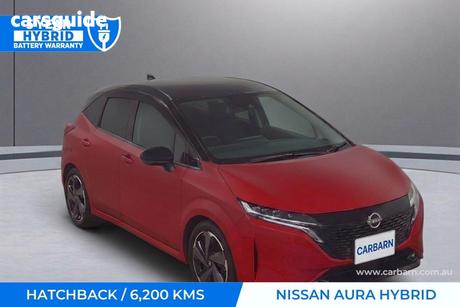 Red 2023 Nissan Aura Hatch G LEATHER EDITION