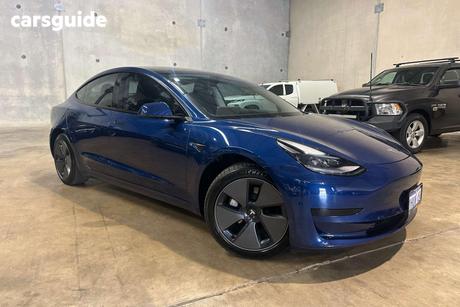 Blue 2022 Tesla Model 3 Sedan Rear-Wheel Drive
