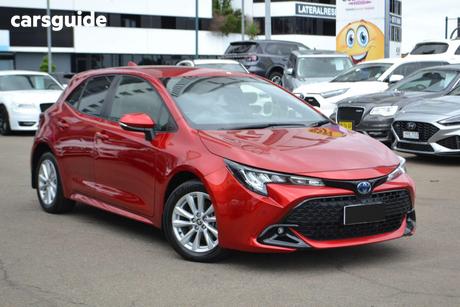 Red 2023 Toyota Corolla Hatchback Sx Hybrid