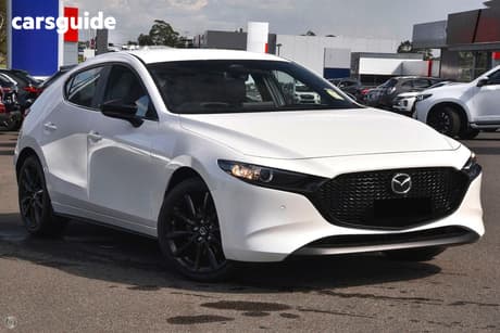White 2026 Mazda Mazda3 Hatchback G25 Evolve Sp Vision