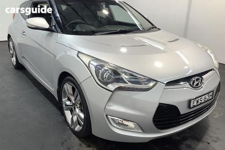 Silver 2012 Hyundai Veloster Coupe +