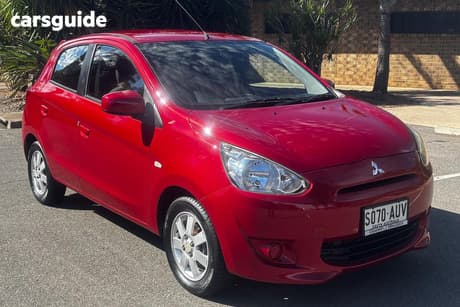 Red 2013 Mitsubishi Mirage Hatchback Es