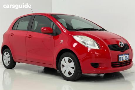 Red 2007 Toyota Yaris Hatchback Yr